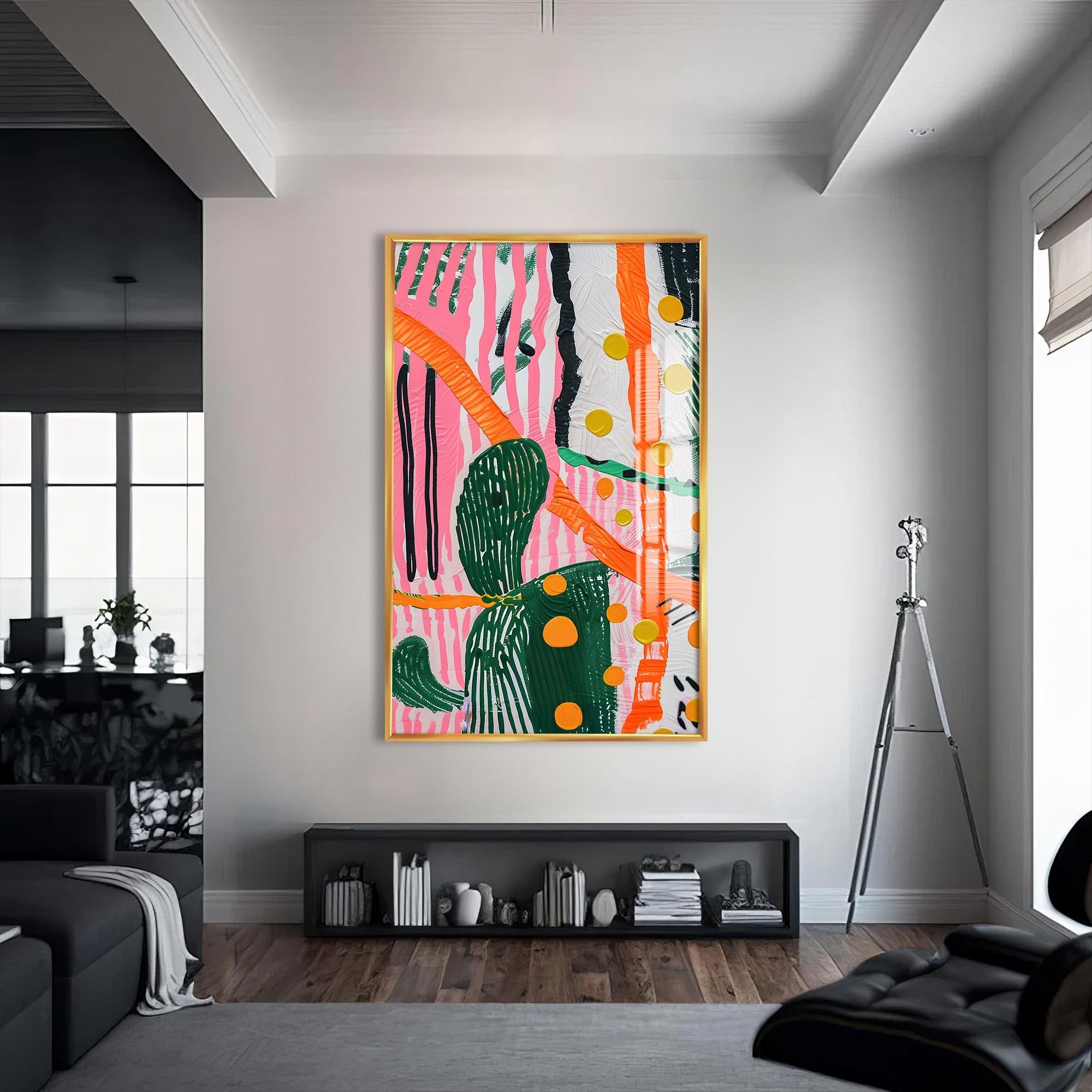 Artronauts Glass Print S | 72x46 cm | 28.3"x18.1" / Gold Bold Rhythm- Abstract Tempered Glass Wall Art