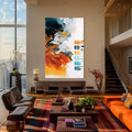 Artronauts Glass Print Ocean Ember Flow- Abstract Tempered Glass Wall Art
