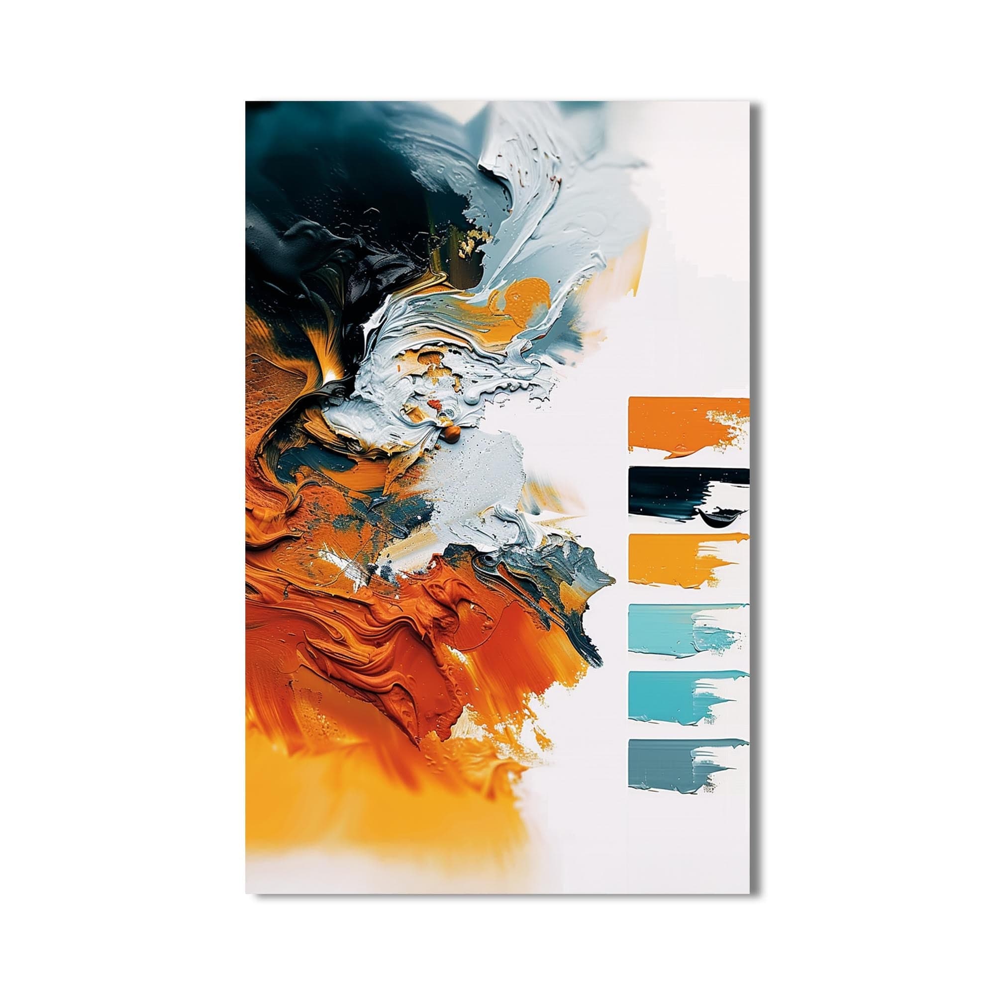 Artronauts Glass Print Ocean Ember Flow- Abstract Tempered Glass Wall Art