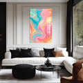 Artronauts Glass Print Sunrise Pastel Waves- Abstract Tempered Glass Wall Art