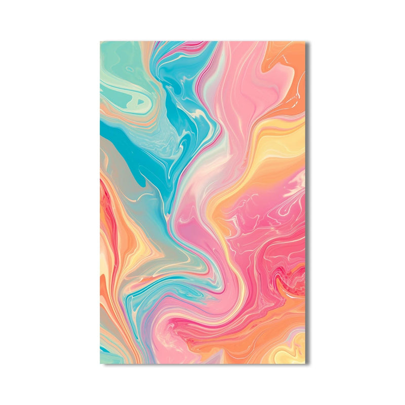 Artronauts Glass Print Sunrise Pastel Waves- Abstract Tempered Glass Wall Art