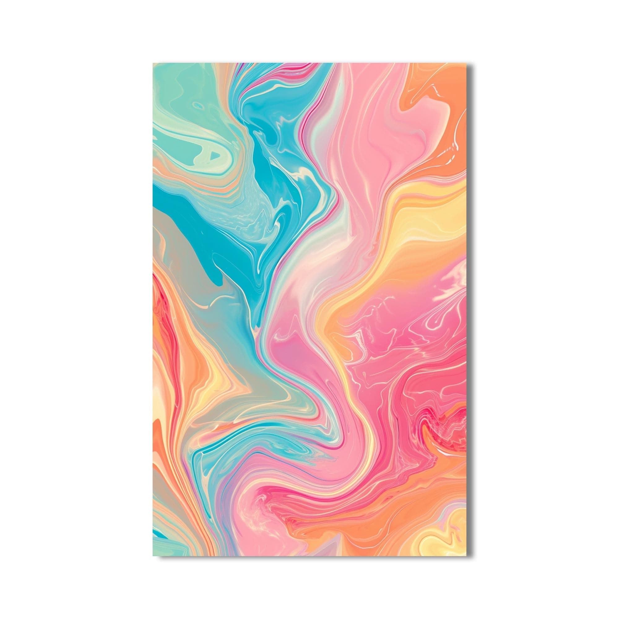 Artronauts Glass Print Sunrise Pastel Waves- Abstract Tempered Glass Wall Art