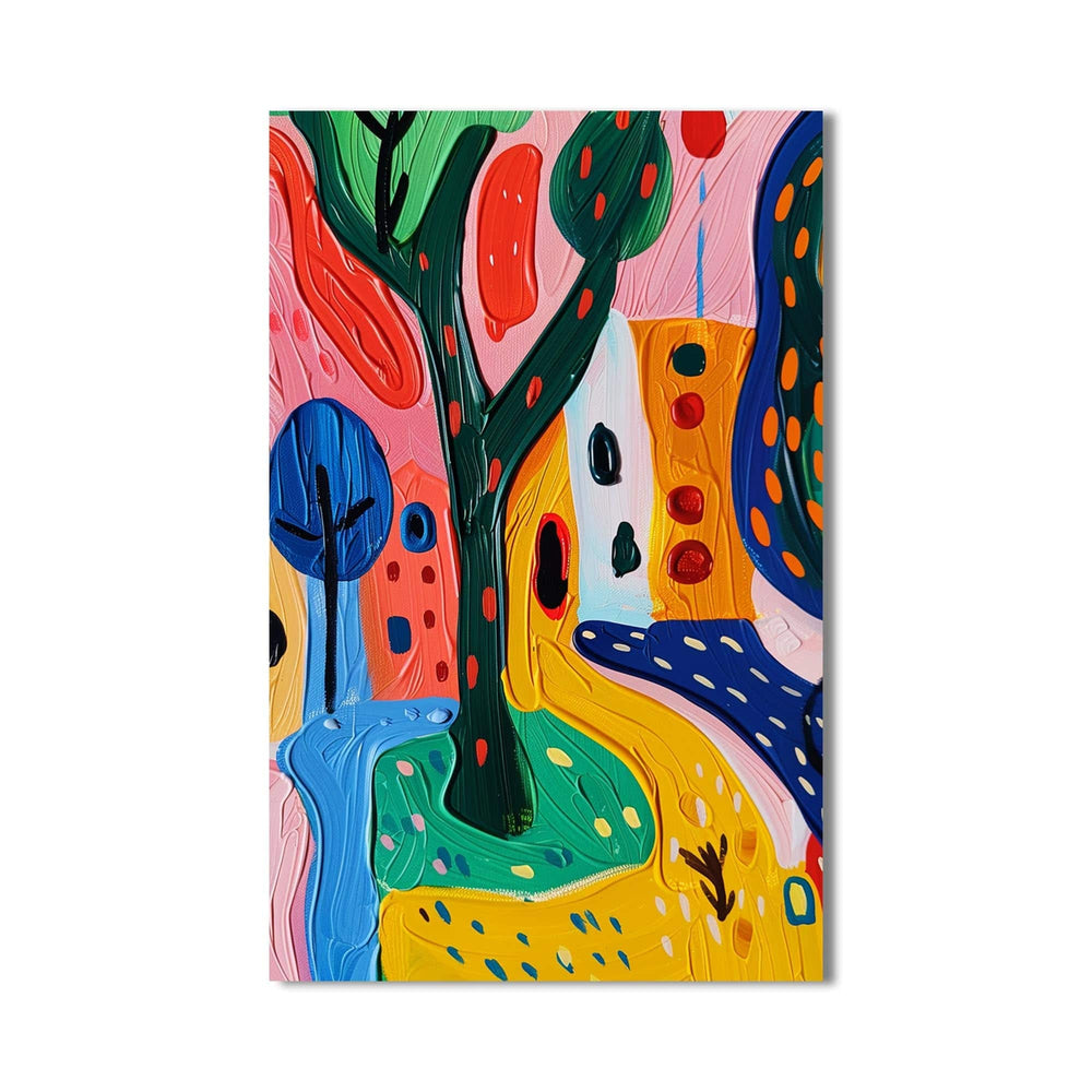 Artronauts Glass Print Playful Garden Story- Abstract Tempered Glass Wall Art