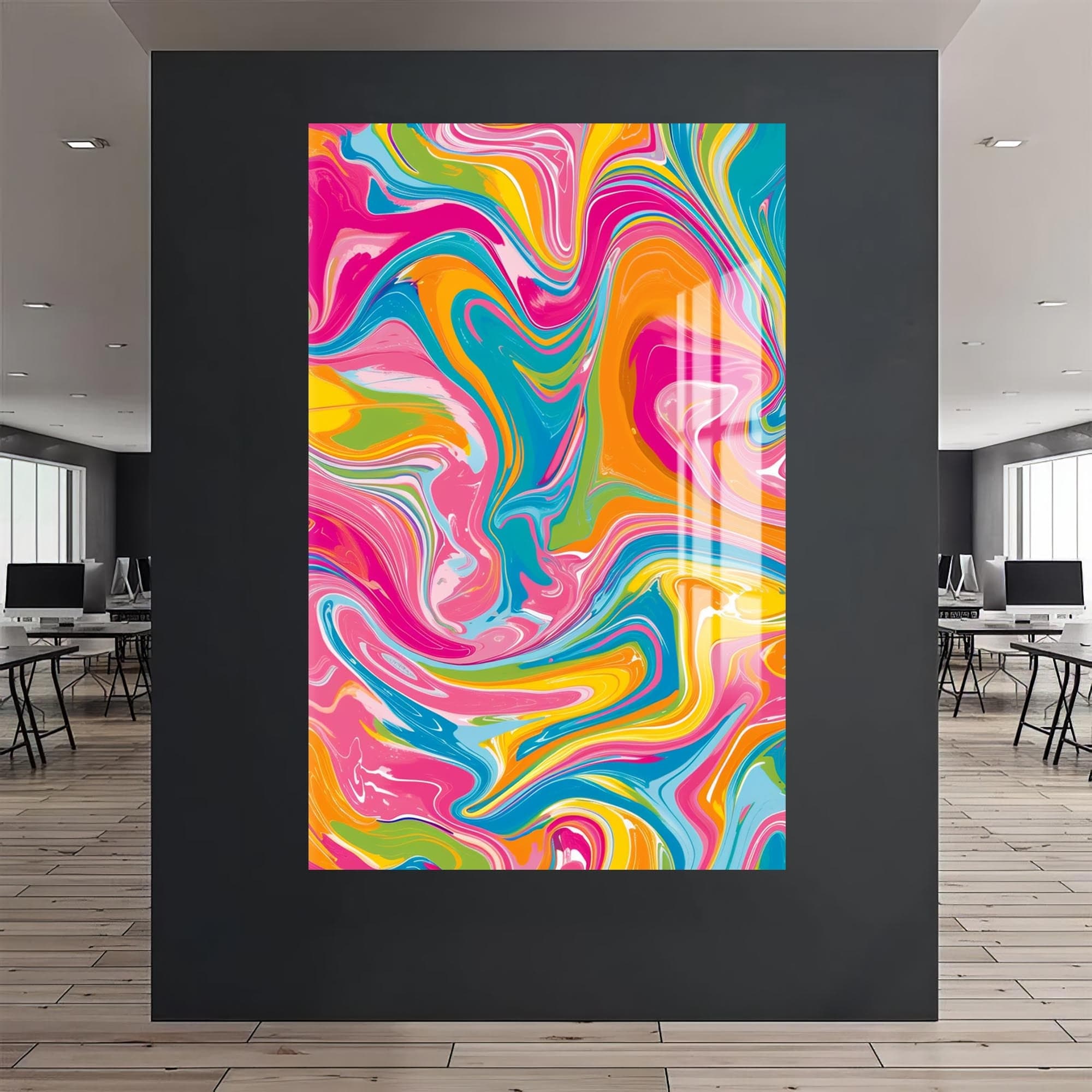 Artronauts Glass Print Vivid Marble Storm- Abstract Tempered Glass Wall Art