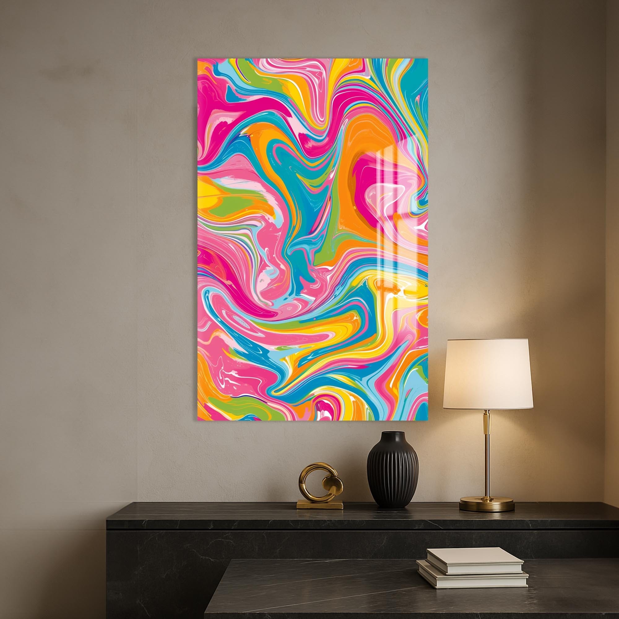 Artronauts Glass Print Vivid Marble Storm- Abstract Tempered Glass Wall Art