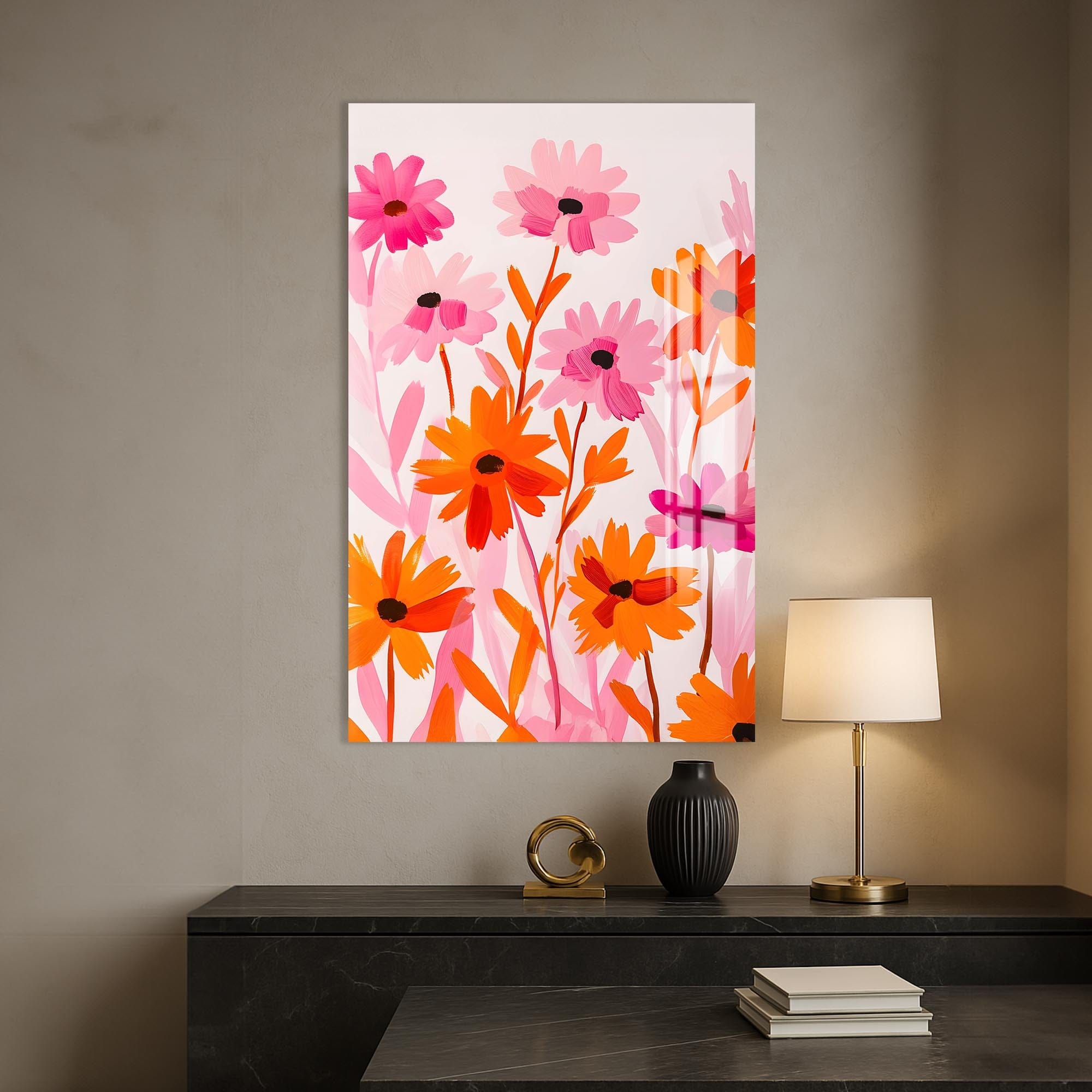 Artronauts Glass Print Blooming Field- Abstract Tempered Glass Wall Art