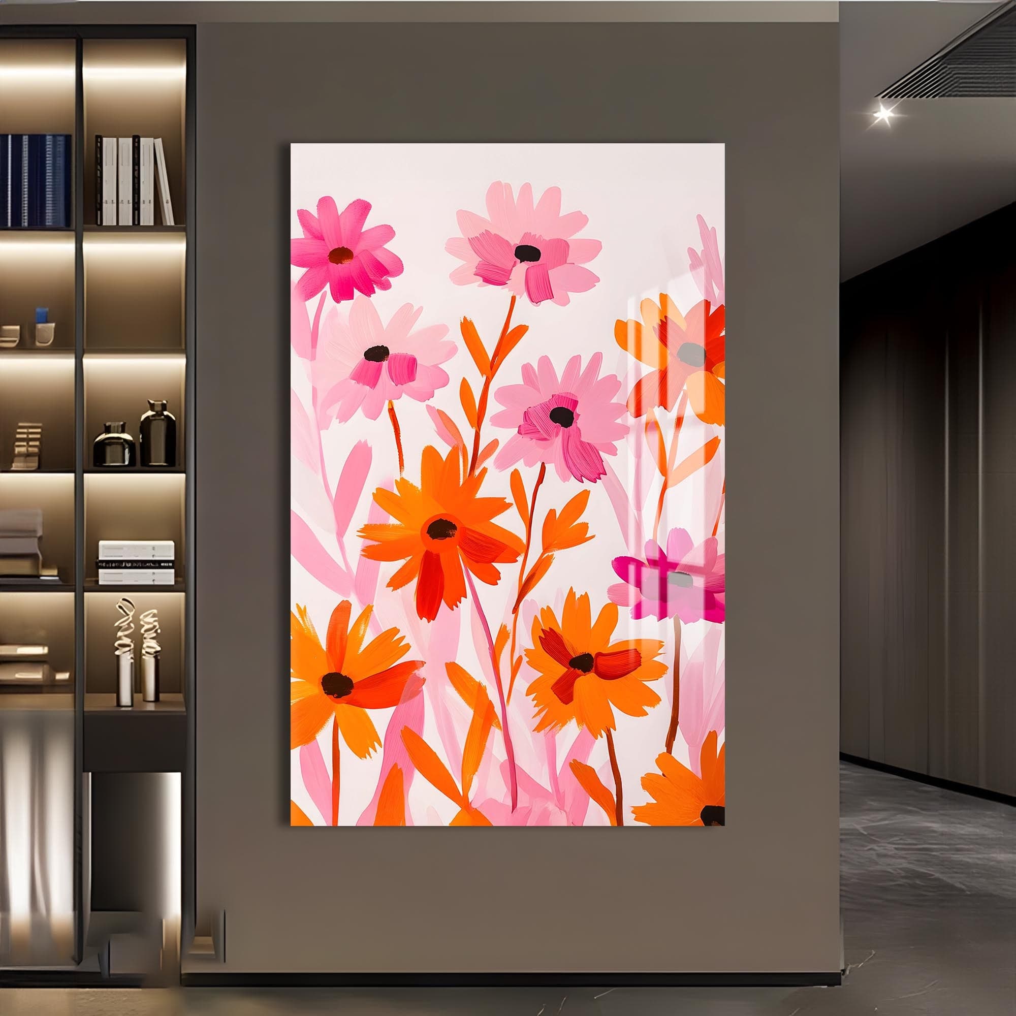 Artronauts Glass Print Blooming Field- Abstract Tempered Glass Wall Art