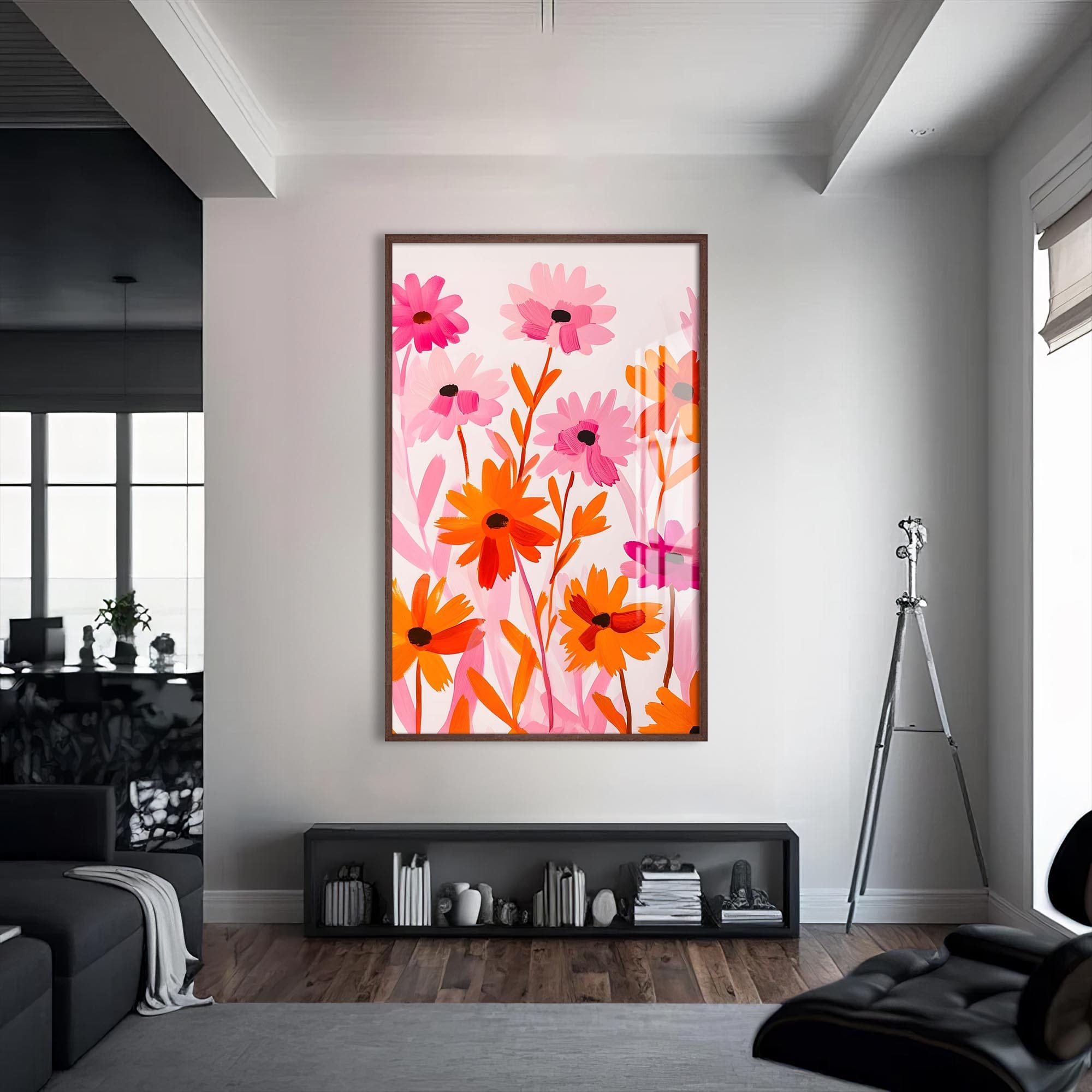 Artronauts Glass Print S | 72x46 cm | 28.3"x18.1" / Walnut Blooming Field- Abstract Tempered Glass Wall Art
