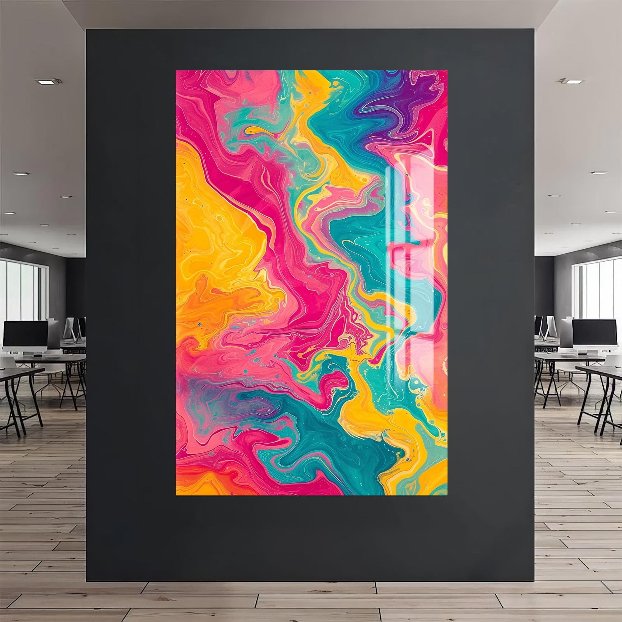 Artronauts Glass Print Marble Waves- Abstract Tempered Glass Wall Art