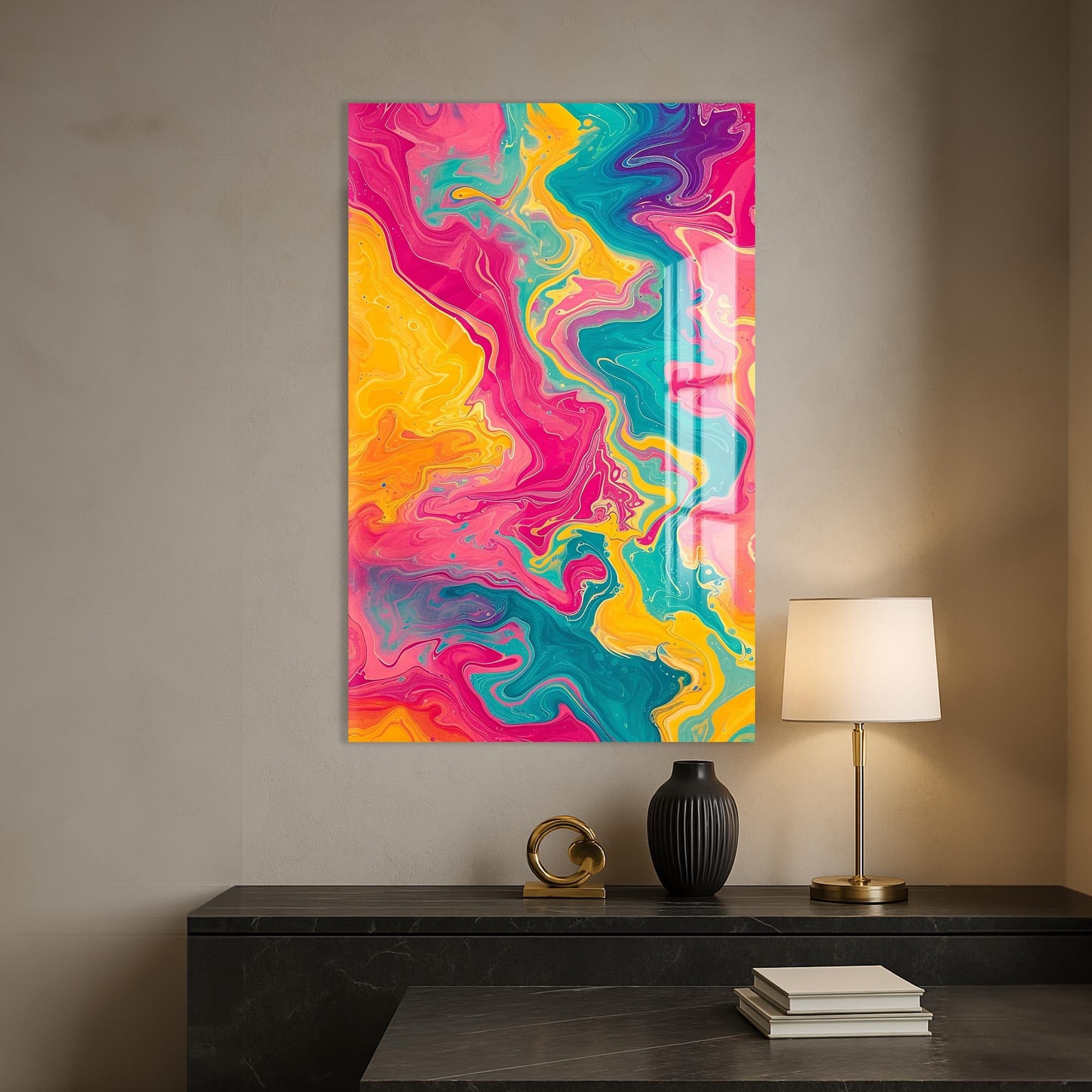 Artronauts Glass Print Marble Waves- Abstract Tempered Glass Wall Art