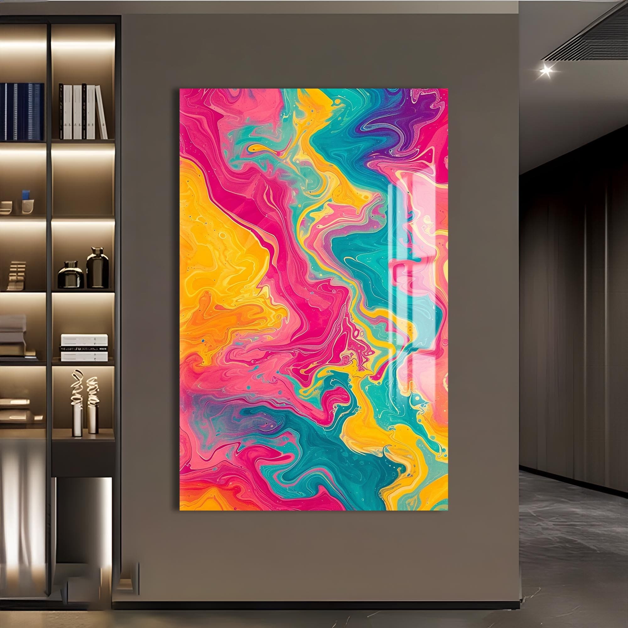 Artronauts Glass Print Marble Waves- Abstract Tempered Glass Wall Art
