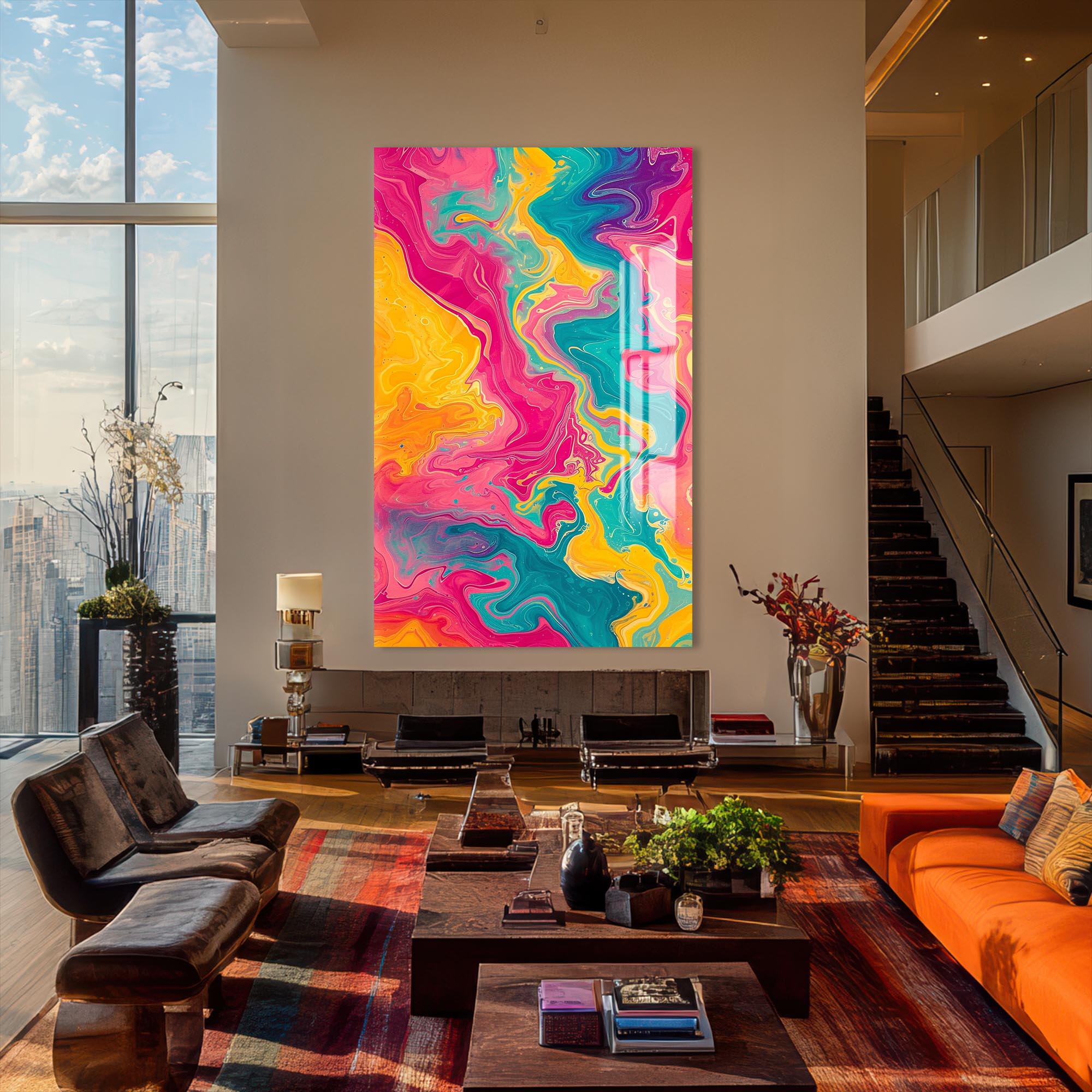 Artronauts Glass Print Marble Waves- Abstract Tempered Glass Wall Art