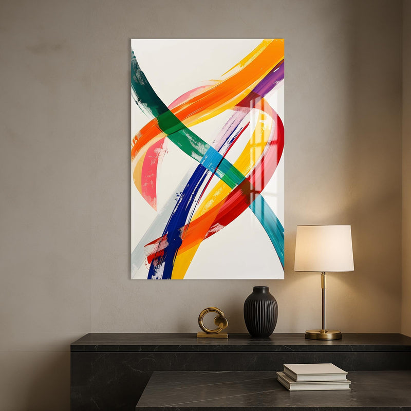 Artronauts Glass Print Swirl Strokes - Abstract Tempered Glass Wall Art