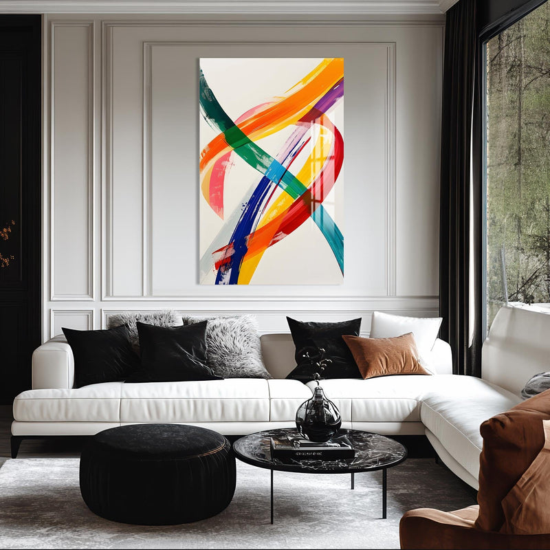 Artronauts Glass Print Swirl Strokes - Abstract Tempered Glass Wall Art