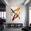 Artronauts Glass Print S | 72x46 cm | 28.3"x18.1" / White Swirl Strokes - Abstract Tempered Glass Wall Art