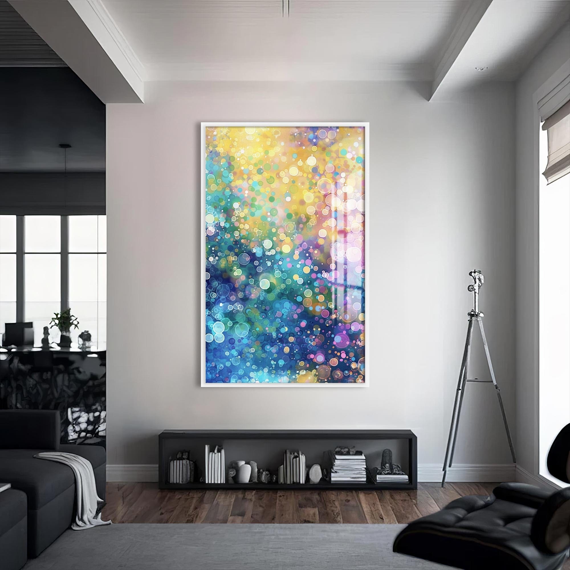 Artronauts Glass Print S | 72x46 cm | 28.3"x18.1" / White Aurora Dream Glow- Abstract Tempered Glass Wall Art