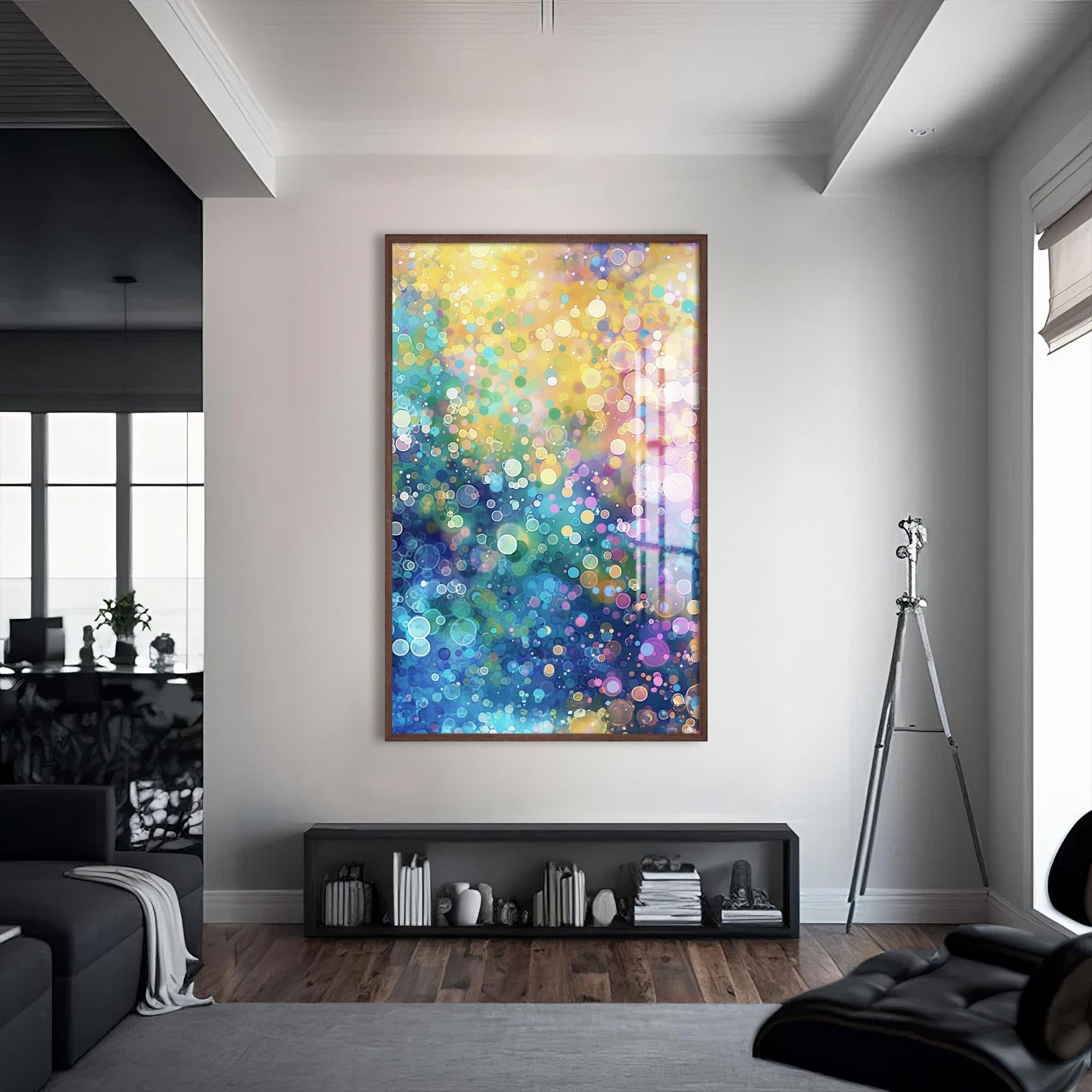 Artronauts Glass Print S | 72x46 cm | 28.3"x18.1" / Walnut Aurora Dream Glow- Abstract Tempered Glass Wall Art