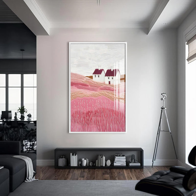 Artronauts Glass Print S | 72x46 cm | 28.3"x18.1" / White Soft Meadow- Abstract Tempered Glass Wall Art