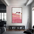 Artronauts Glass Print S | 72x46 cm | 28.3"x18.1" / Walnut Soft Meadow- Abstract Tempered Glass Wall Art