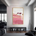 Artronauts Glass Print S | 72x46 cm | 28.3"x18.1" / Gold Soft Meadow- Abstract Tempered Glass Wall Art