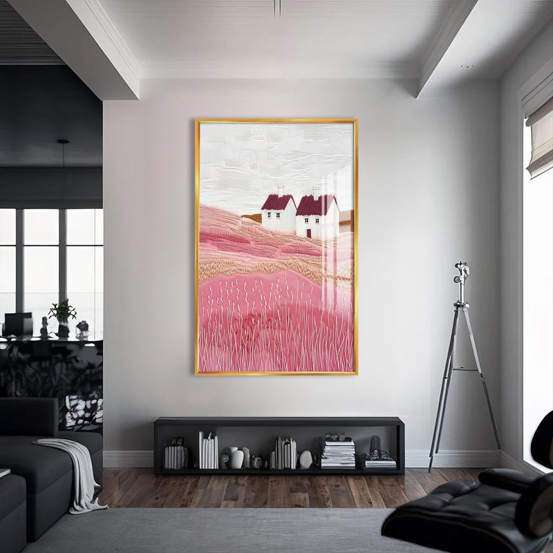 Artronauts Glass Print S | 72x46 cm | 28.3"x18.1" / Gold Soft Meadow- Abstract Tempered Glass Wall Art