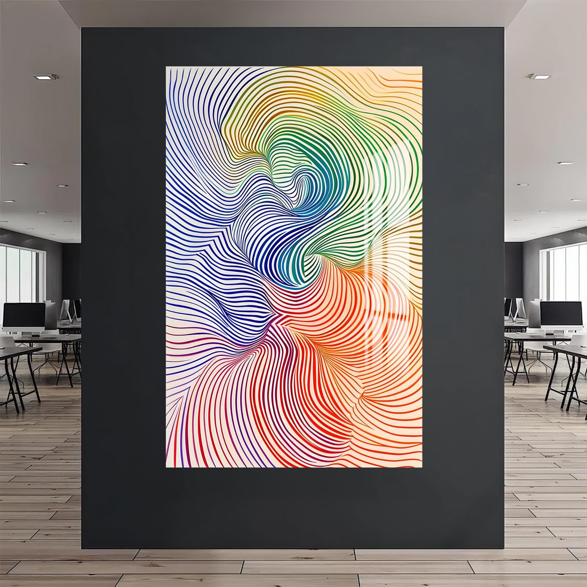 Artronauts Glass Print Flow Lines- Abstract Tempered Glass Wall Art
