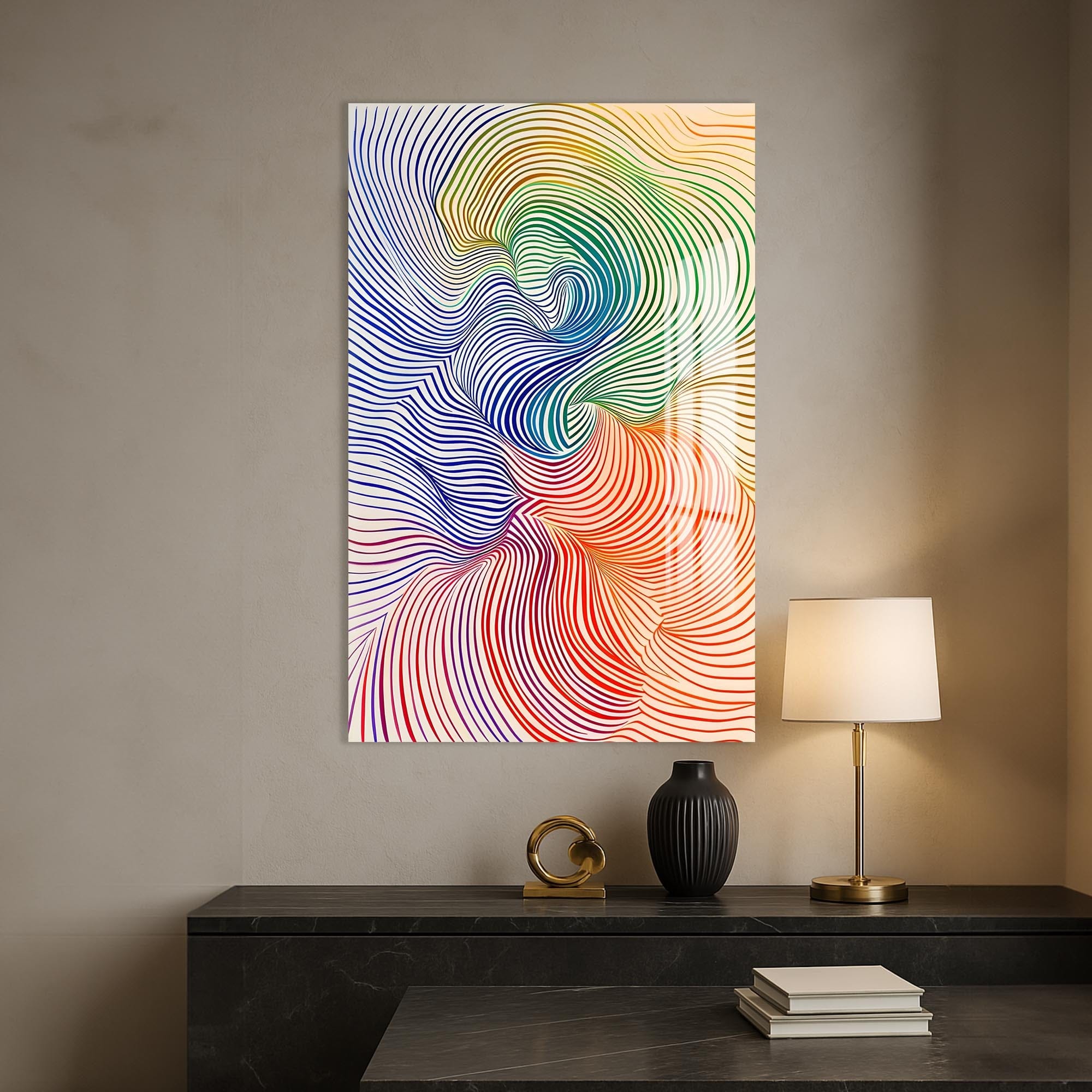 Artronauts Glass Print Flow Lines- Abstract Tempered Glass Wall Art
