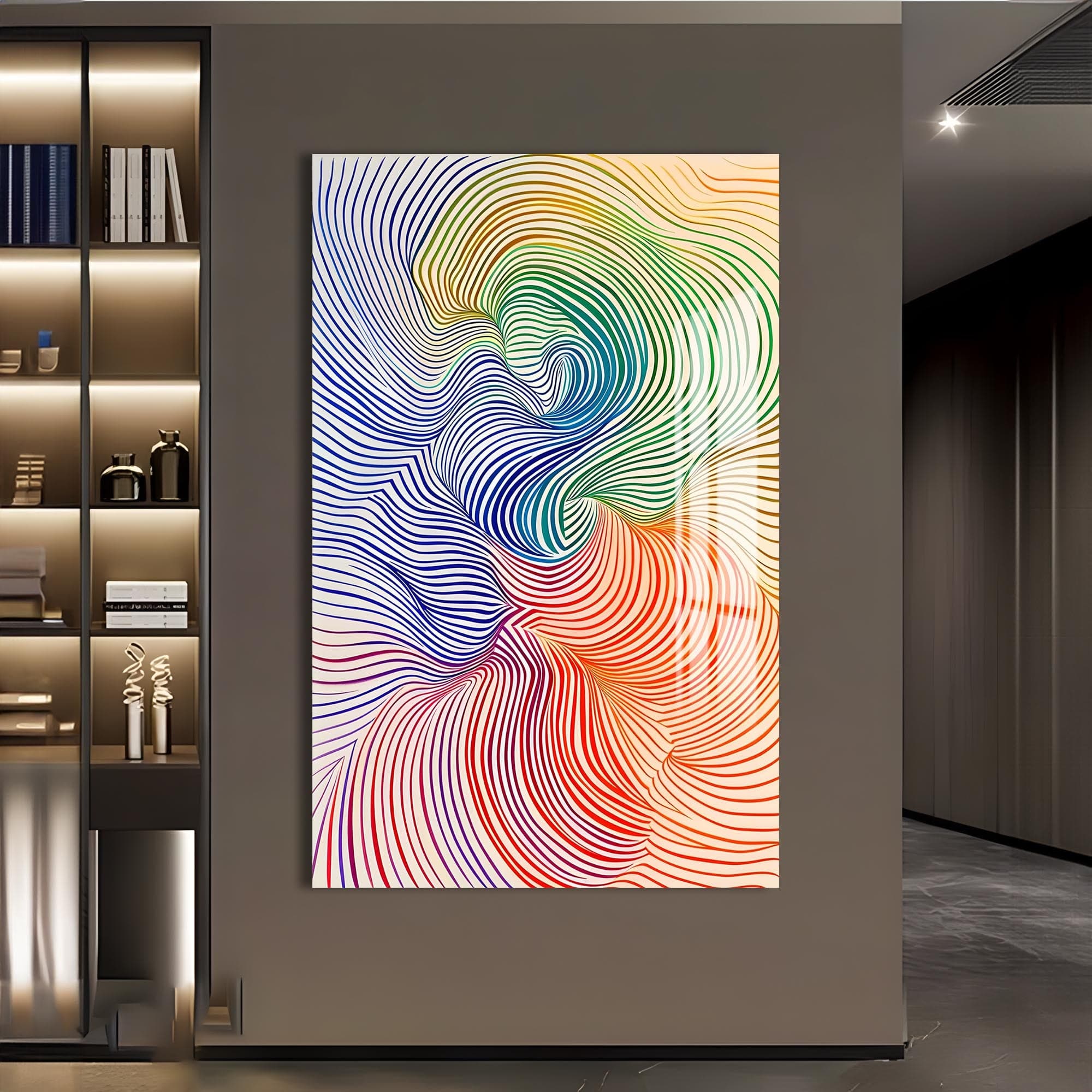 Artronauts Glass Print Flow Lines- Abstract Tempered Glass Wall Art