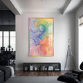 Artronauts Glass Print S | 72x46 cm | 28.3"x18.1" / Gold Flow Lines- Abstract Tempered Glass Wall Art