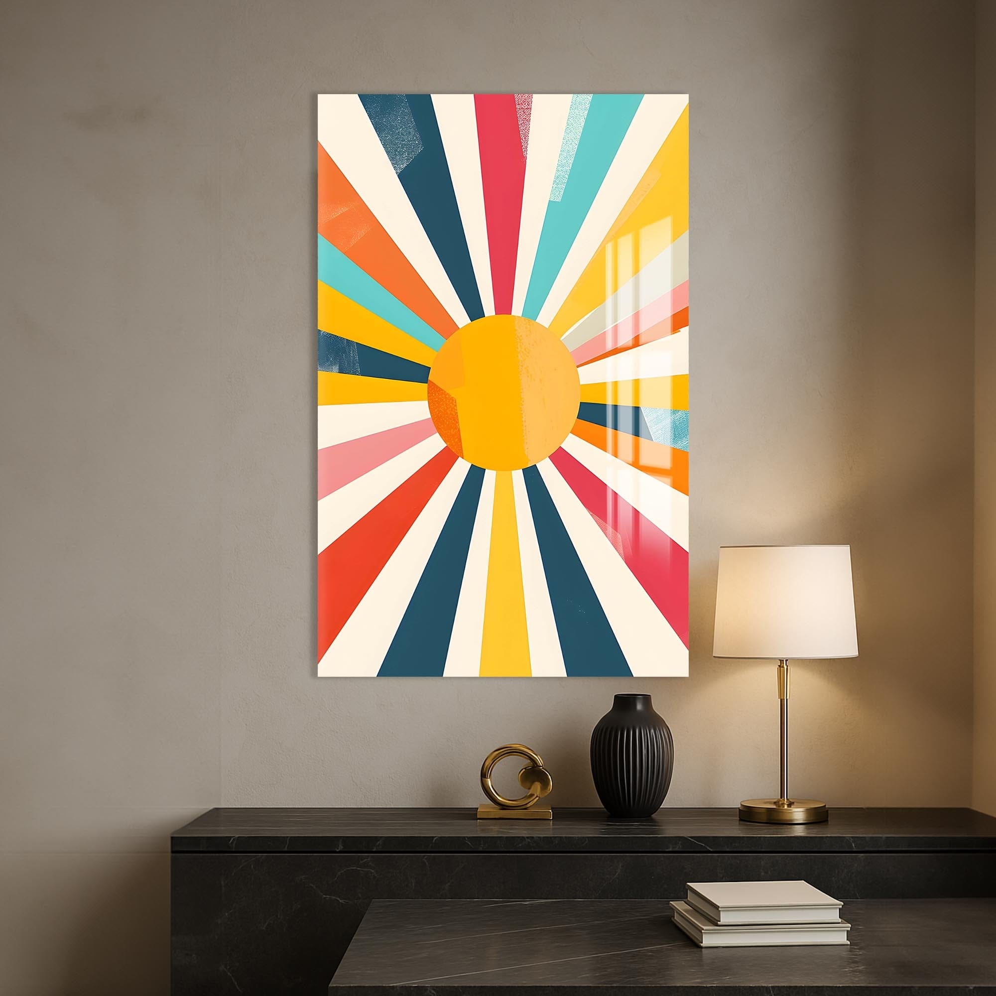 Artronauts Glass Print Abstract Sunburst- Tempered Glass Wall Art