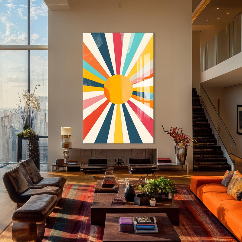 Artronauts Glass Print Abstract Sunburst- Tempered Glass Wall Art
