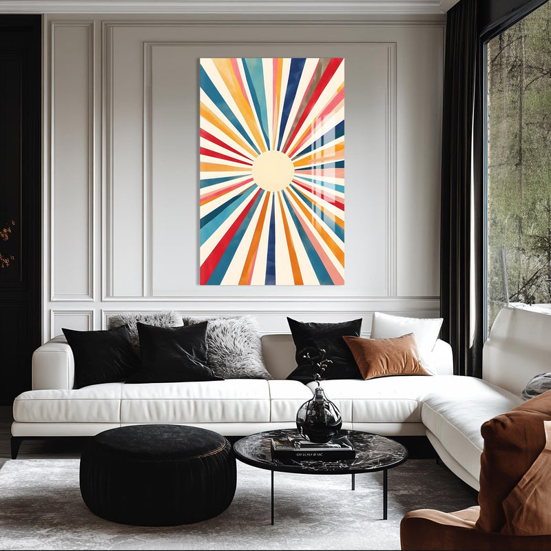 Artronauts Glass Print Sunburst Classic- Abstract Tempered Glass Wall Art