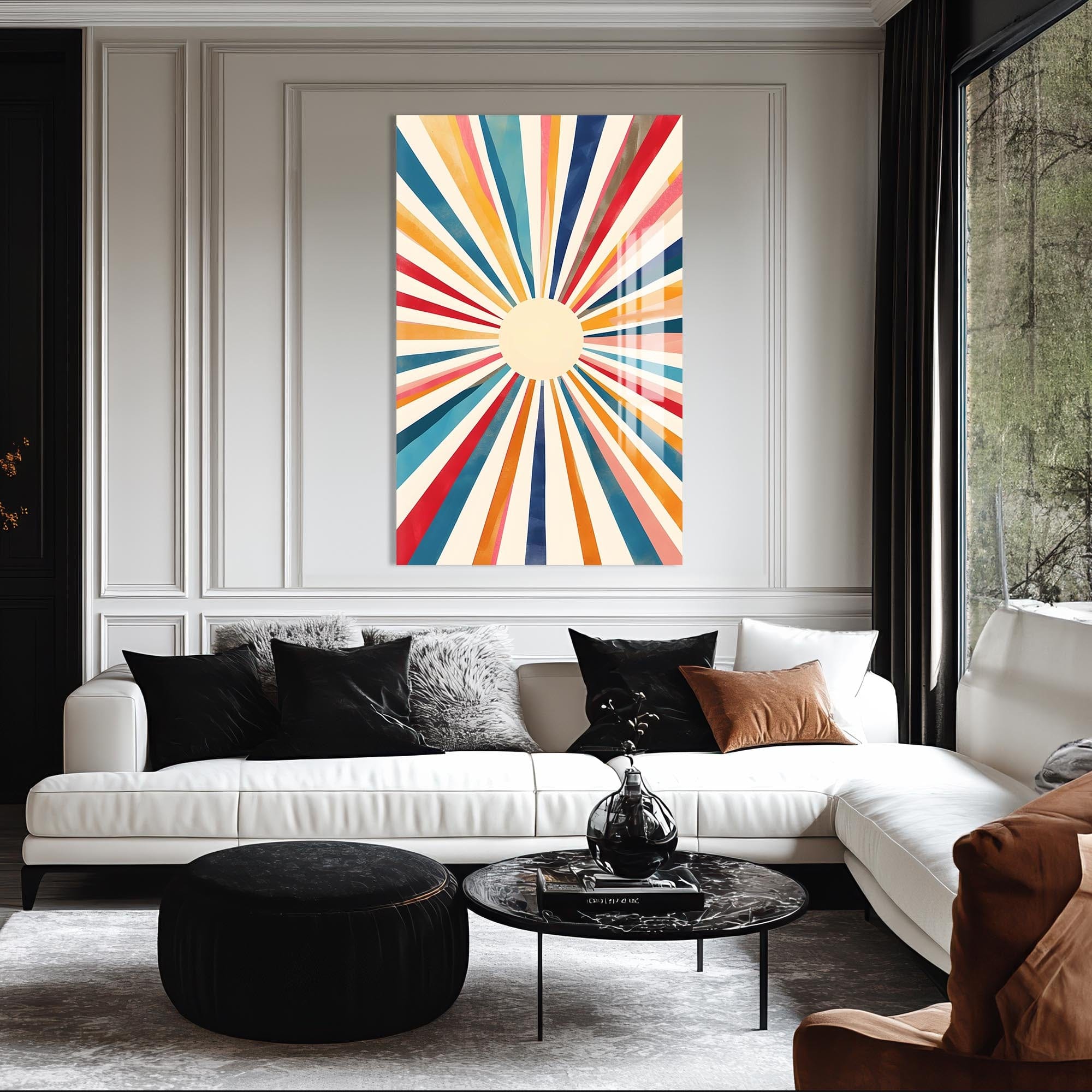 Artronauts Glass Print Sunburst Classic- Abstract Tempered Glass Wall Art