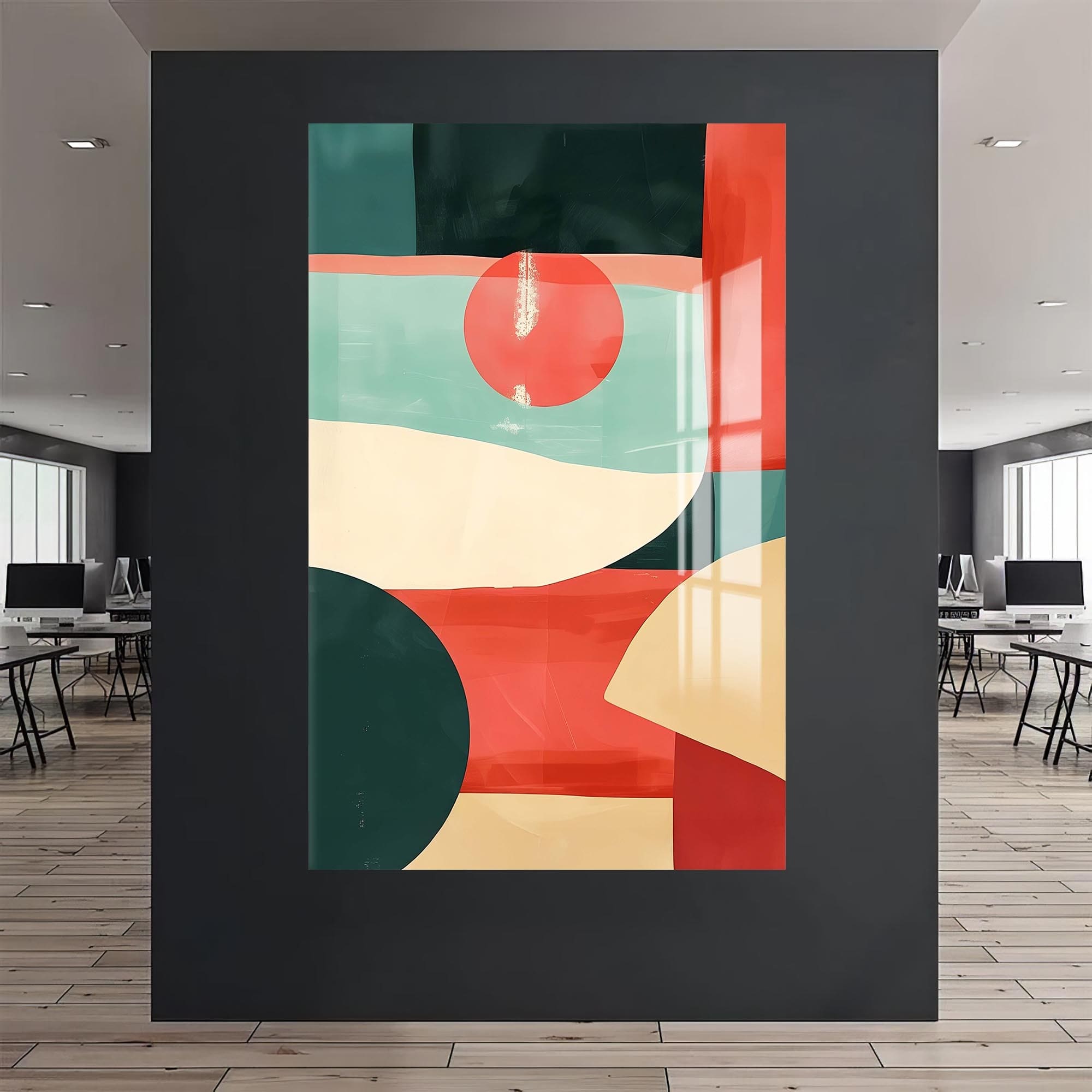 Artronauts Glass Print Abstract Horizon Shapes- Tempered Glass Wall Art