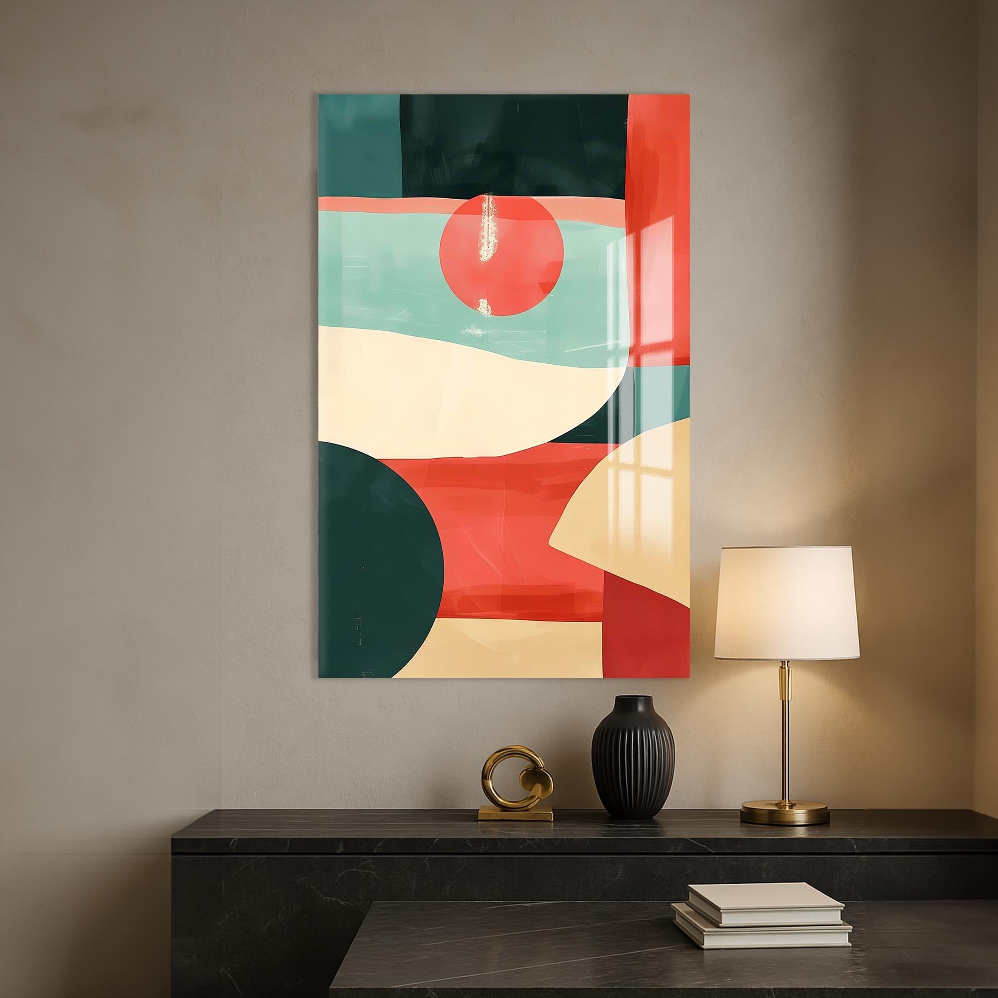 Artronauts Glass Print Abstract Horizon Shapes- Tempered Glass Wall Art