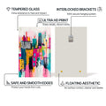 Artronauts Glass Print Abstract Cityscape- Tempered Glass Wall Art