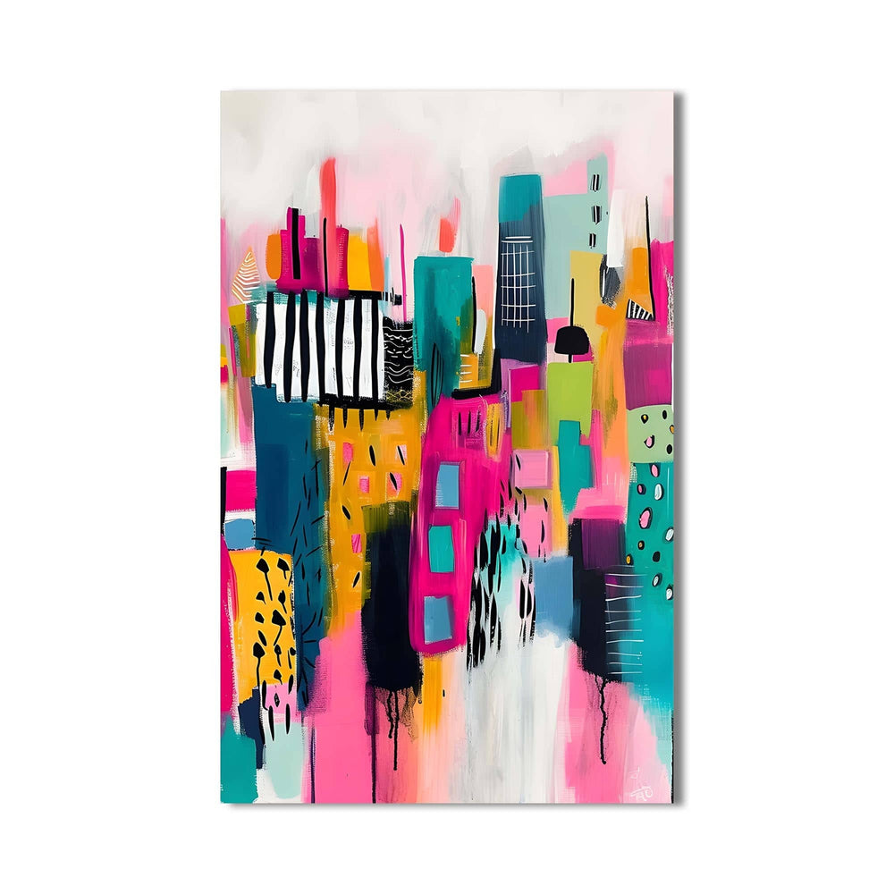 Artronauts Glass Print Abstract Cityscape- Tempered Glass Wall Art