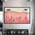 Artronauts Glass Print S | 72x46 cm | 28.3"x18.1" / Black Pink Meadow Houses- Abstract Tempered Glass Wall Art