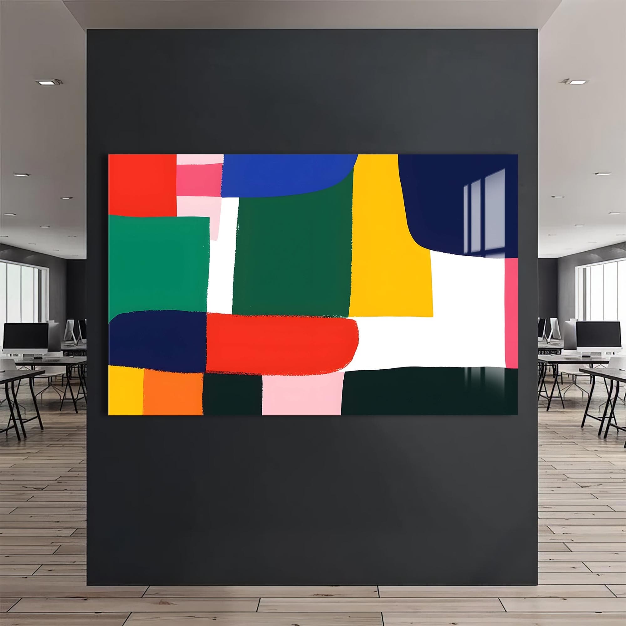 Artronauts Glass Print Colour Patch Harmony - Abstract Tempered Glass Wall Art