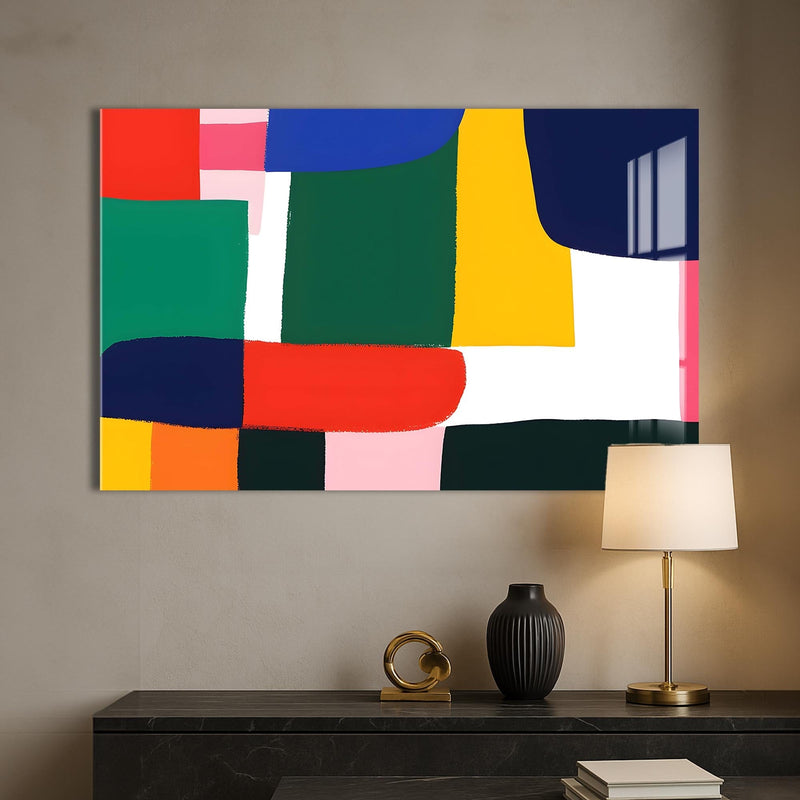 Artronauts Glass Print Colour Patch Harmony - Abstract Tempered Glass Wall Art