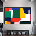Artronauts Glass Print S | 72x46 cm | 28.3"x18.1" / Black Colour Patch Harmony - Abstract Tempered Glass Wall Art