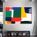 Artronauts Glass Print S | 72x46 cm | 28.3"x18.1" / White Colour Patch Harmony - Abstract Tempered Glass Wall Art