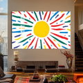 Artronauts Glass Print Joyful Sunburst Lines - Abstract Tempered Glass Wall Art