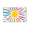Artronauts Glass Print Joyful Sunburst Lines - Abstract Tempered Glass Wall Art