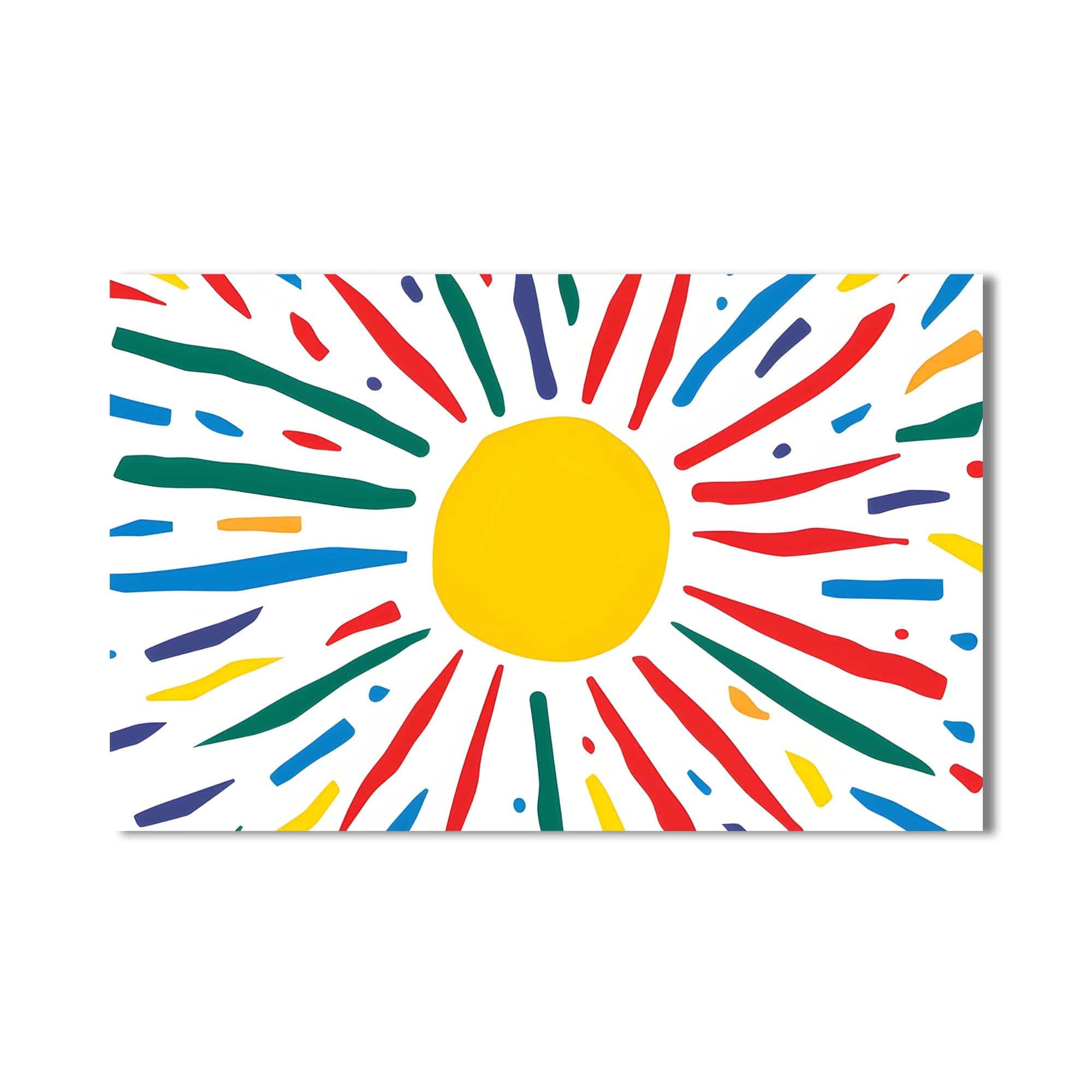 Artronauts Glass Print Joyful Sunburst Lines - Abstract Tempered Glass Wall Art