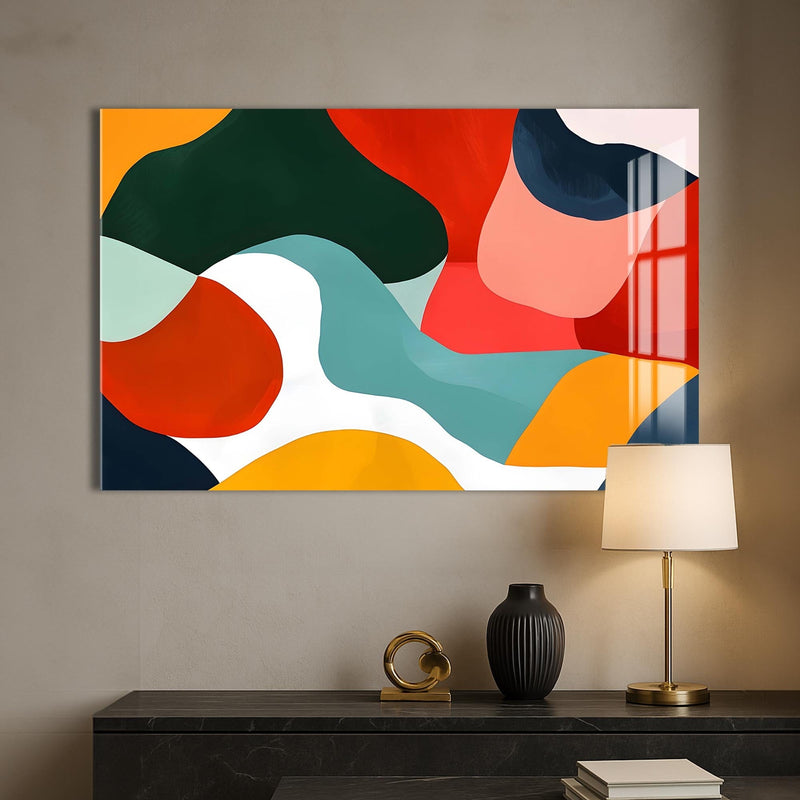 Artronauts Glass Print Flowing Colour Shapes - Abstract Tempered Glass Wall Art