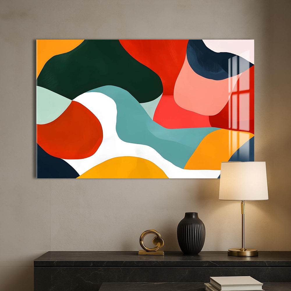 Artronauts Glass Print Flowing Colour Shapes - Abstract Tempered Glass Wall Art