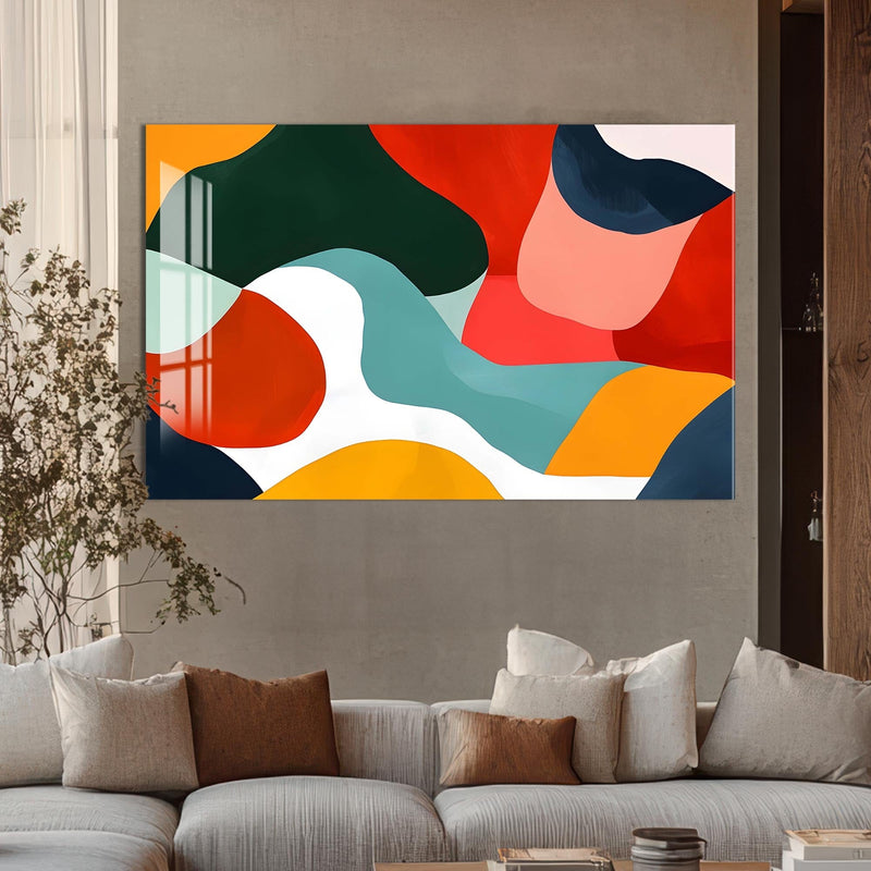 Artronauts Glass Print Flowing Colour Shapes - Abstract Tempered Glass Wall Art