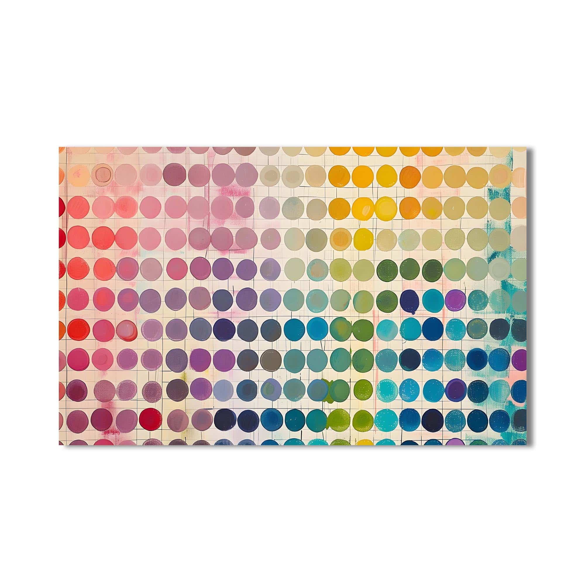 Artronauts Glass Print Pastel Dot Spectrum - Abstract Tempered Glass Wall Art