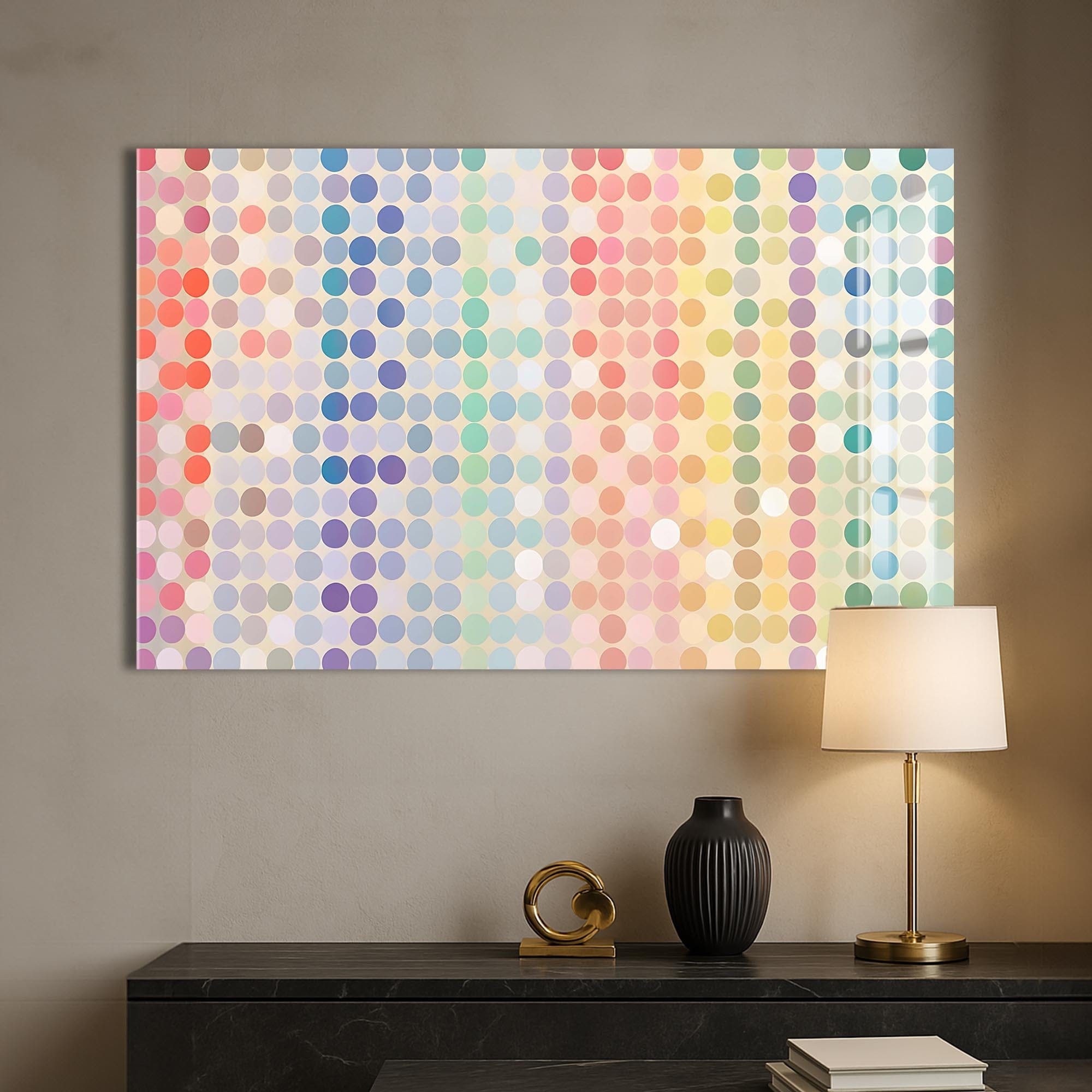 Artronauts Glass Print Light Pastel Mosaic - Abstract Tempered Glass Wall Art